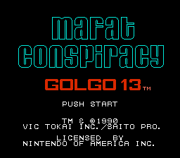 The Mafat Conspiracy - Golgo 13 Title Screen